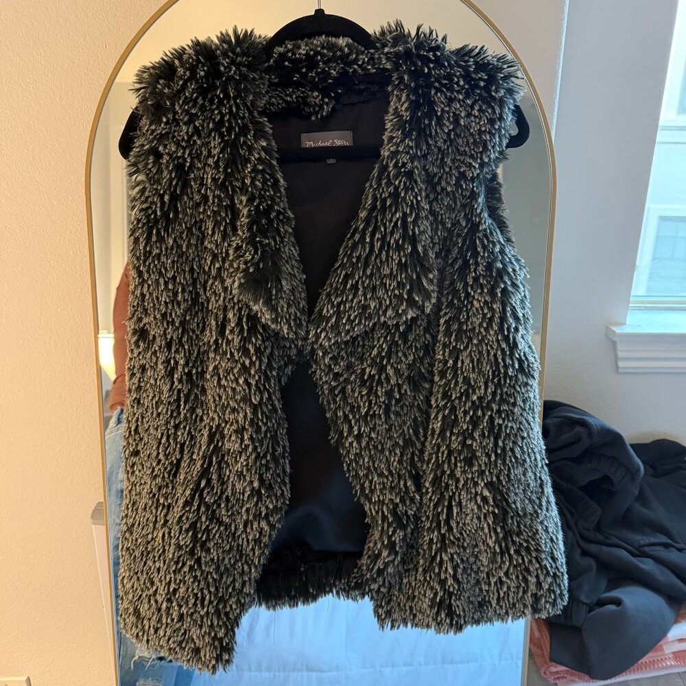 Michael Stars Grey Faux Fur Vest